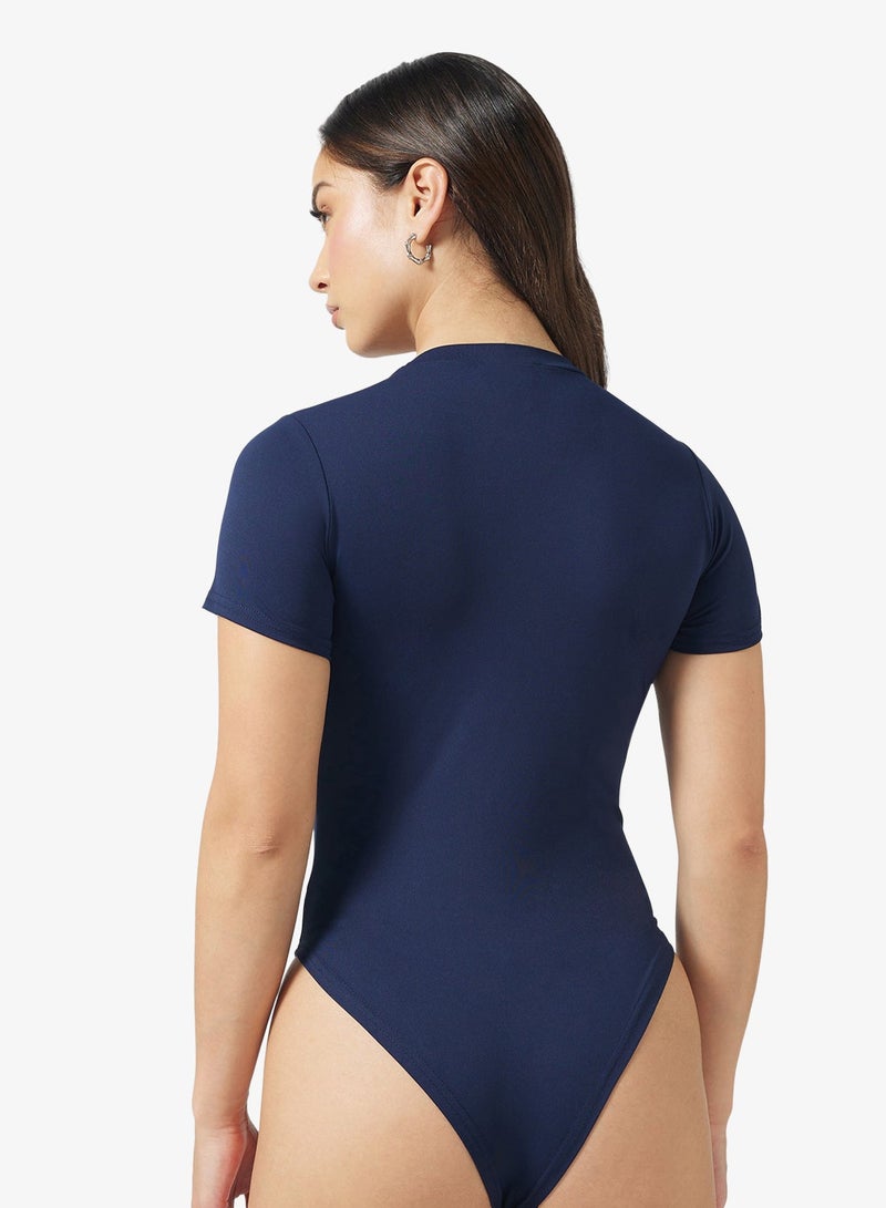 جينجر بيسيكس بودي سوت بياقة دائرية من البولي أميد - Image 2